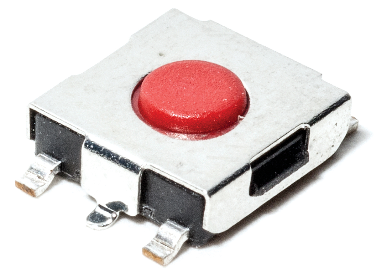 C & K IP40 Red Tactile Switch Button, SPST 50 mA 12 V dc, Surface