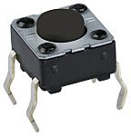 C & K IP40 Grey Tactile Switch Button, SPST 50 mA 12 V dc, Through Hole