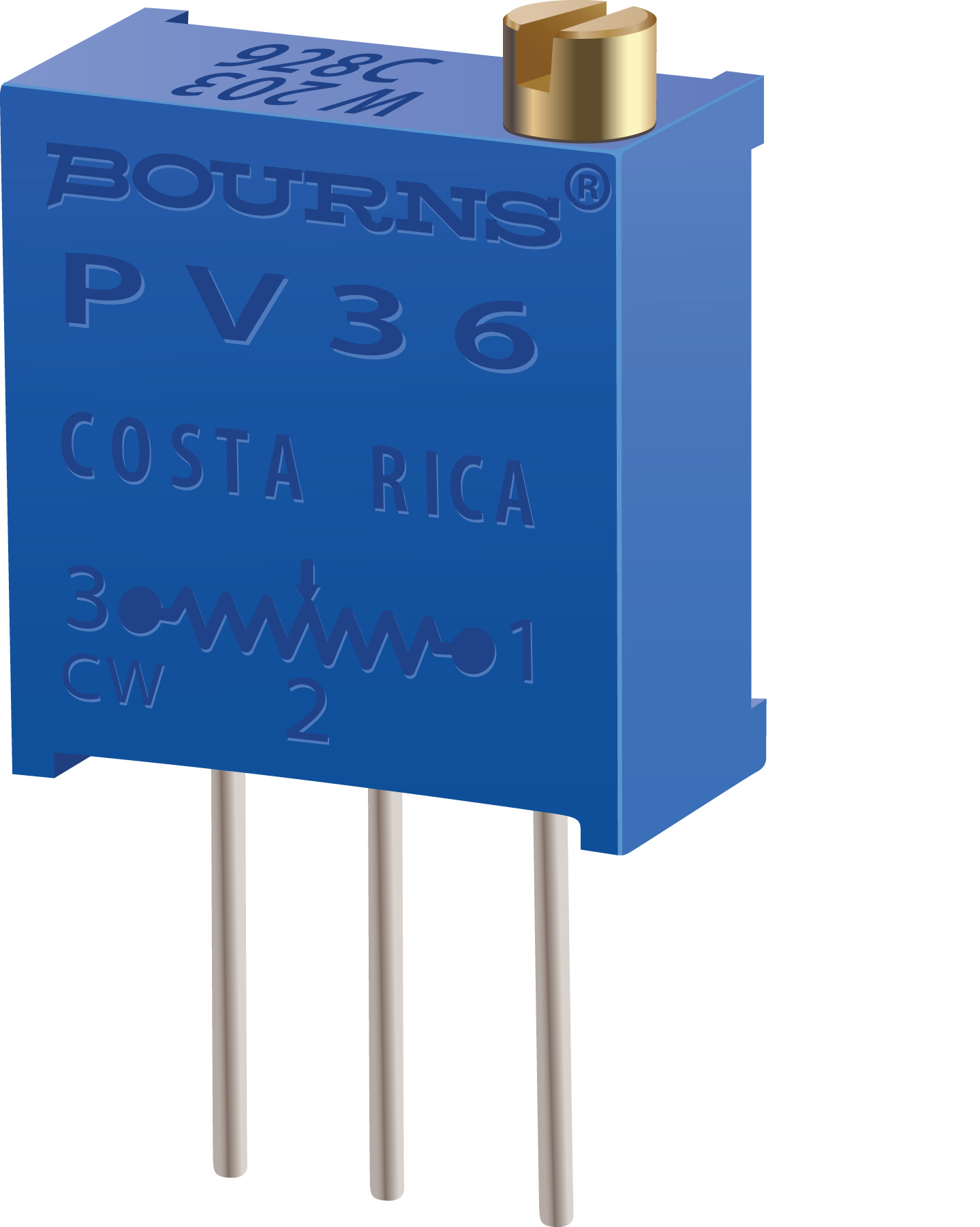 1 kΩ, Through Hole Trimmer Potentiometer, Lead Sealed 0.5 W Top Adjust Bourns, PV36