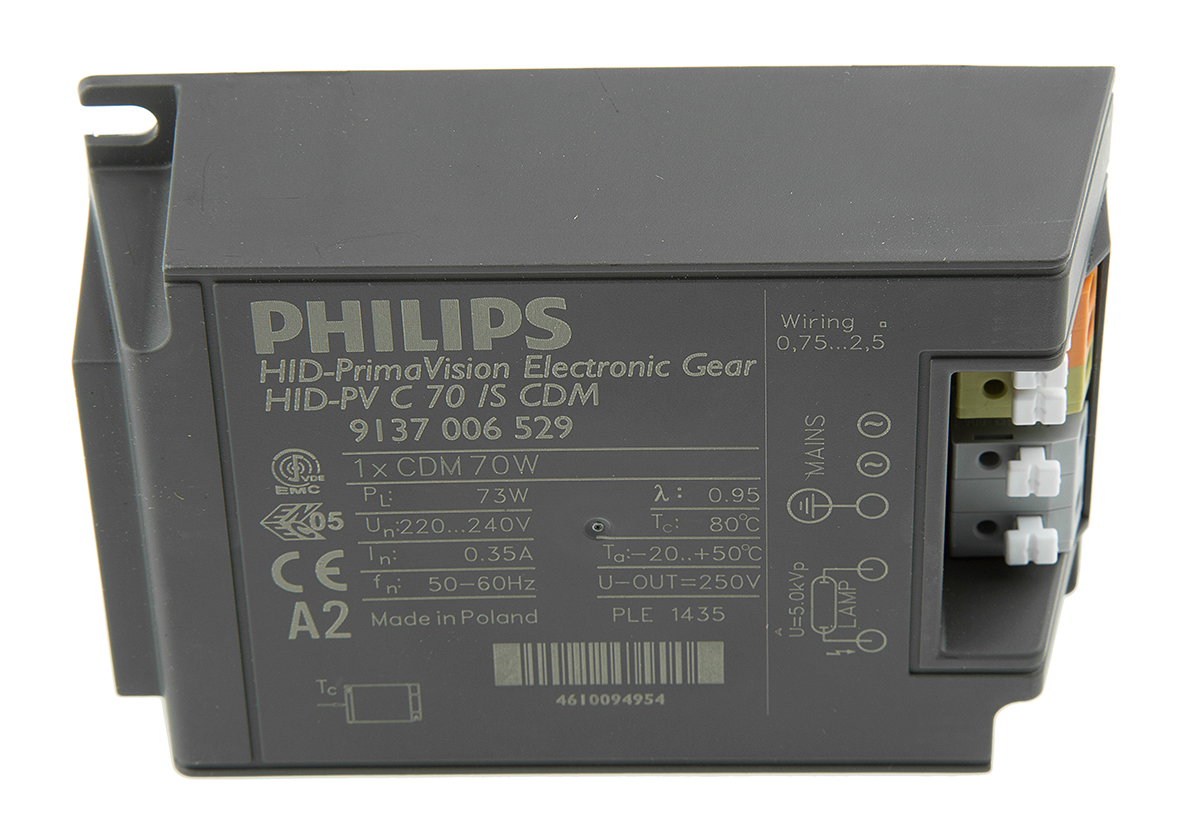 pvc070scdm Philips Lighting 70 W Electronic Ceramic Metal Halide Lighting Ballast, 220V, 240 V