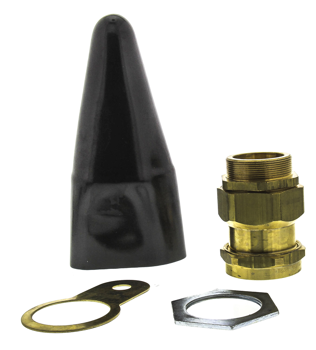 Prysmian CW50S Series 9 Cable Gland Kit, kit contents: 1 x Armour Ring, 1 x Earth Tag, 1 x Gland Barrel, 1 x Gland Body,