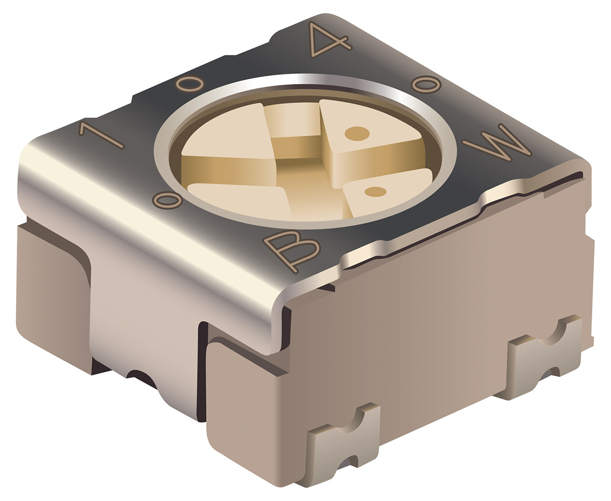 10 kΩ, Surface Mount Trimmer Potentiometer, Solder 0.25 W Top Adjust Bourns, PVG3