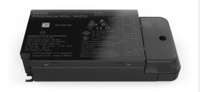 eldoLED LED Driver, 2V, 55 V Output, 50 W Output, 1400mA DMX, RDM
