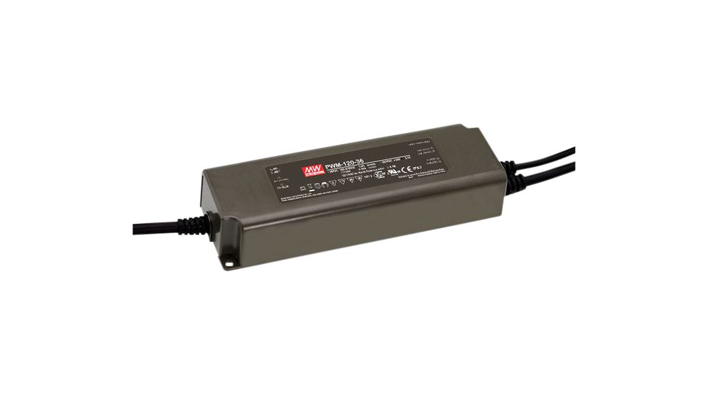 MEAN WELL, 48V Output, 120 W Output, 2.5A 10V PWM, 0 to 10 V dc, Resistance, DALI, 10V PWM