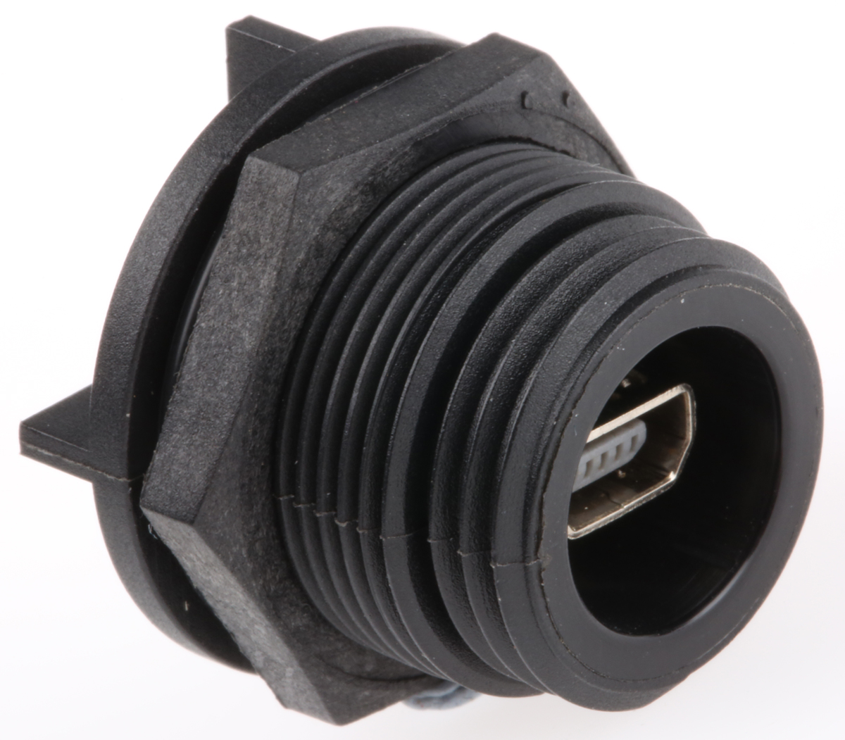 px0458 Bulgin Straight, Through Hole Female- 1 Port Type Micro USB Type AB IP68 USB Connector USB 2.0