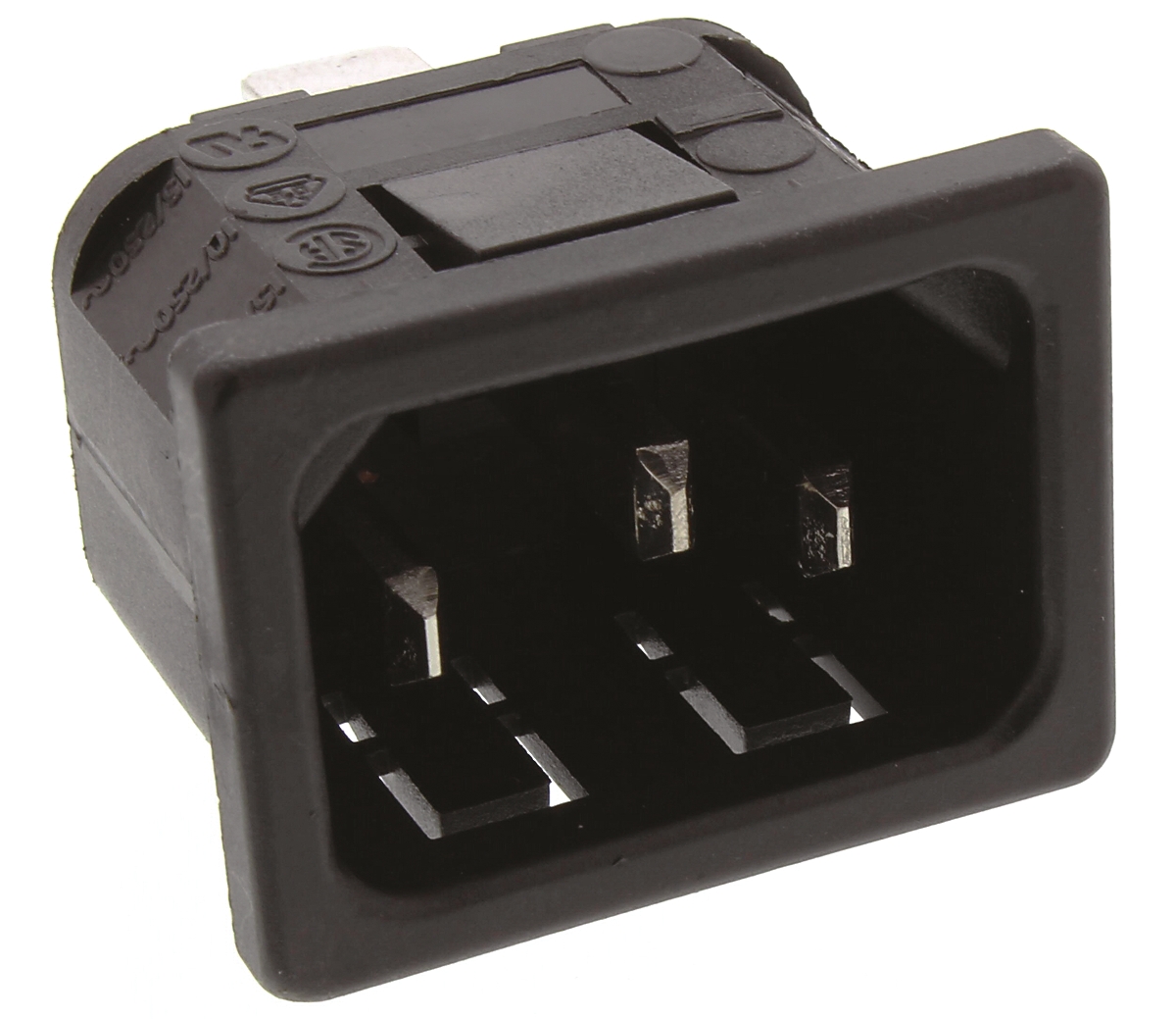 Bulgin C14 Straight Snap-in IEC Connector, 250V Male, 10A