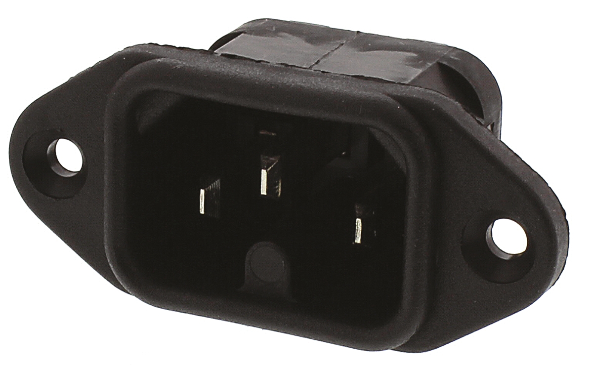 Bulgin C16 Straight Flange IEC Connector, 250V Male, 10A