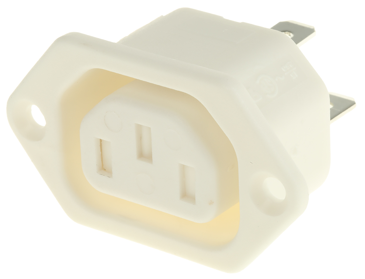 Bulgin C13 Straight Panel IEC Connector, 250V Male, 10A
