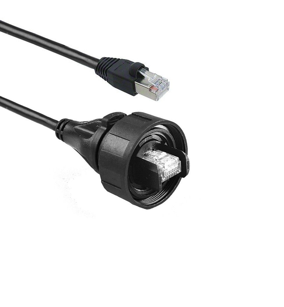 Bulgin, 2 m Cat5e Ethernet Cable, Black Polyurethane Sheath Screened, Shielded
