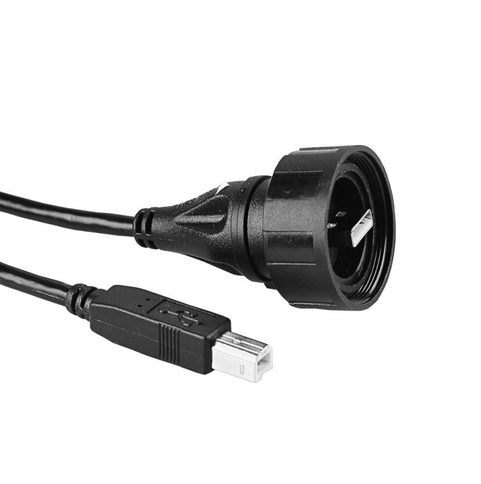 Bulgin IC Socket USB Cable, Male USB Type A to Male, USB 2.0 USB B, Black, 2 m