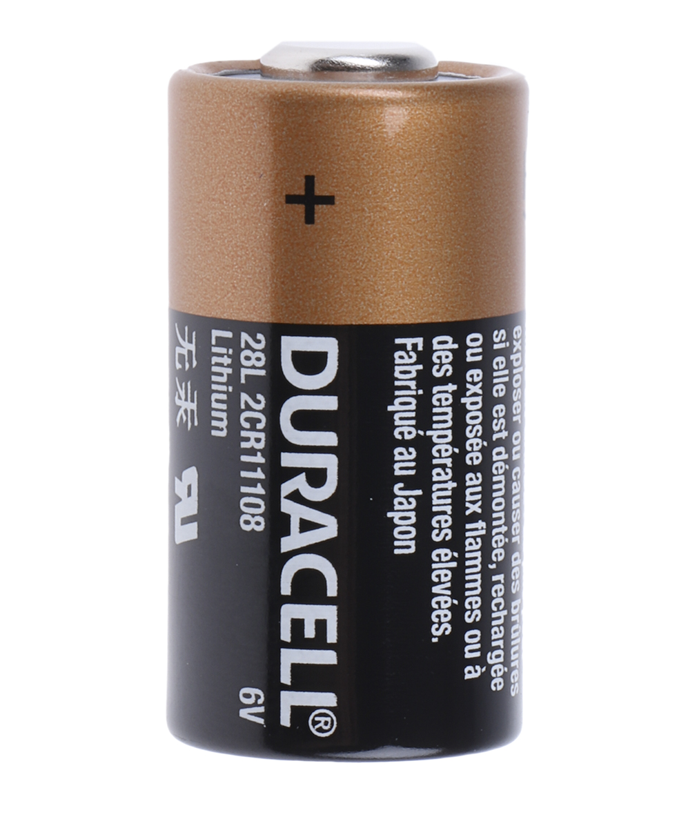 Duracell Lithium Manganese Dioxide 6 V 2CR11108 Camera Battery, 150 mAh, 13 mm x 25.2 mm