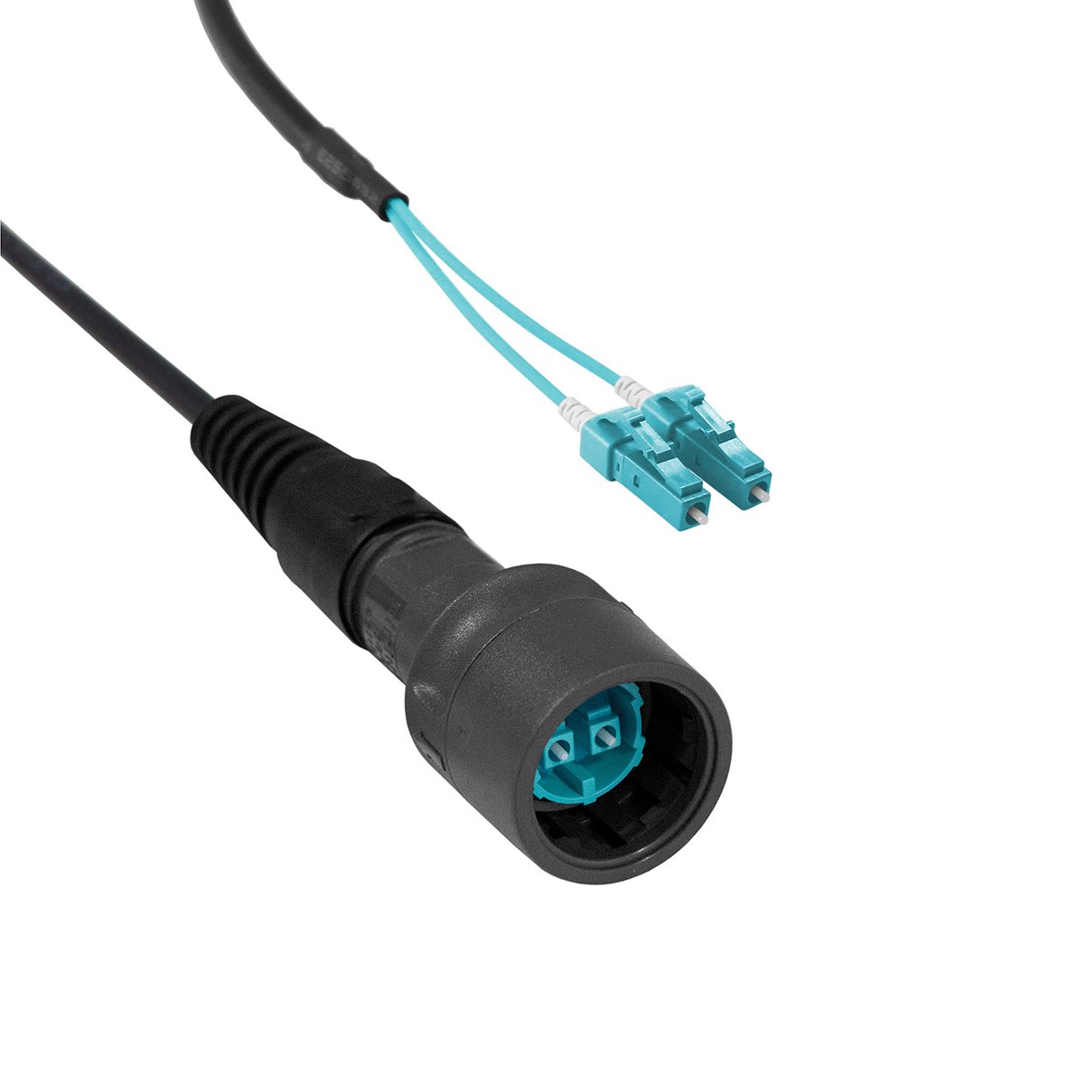 Bulgin OM3 Multimode Fibre Optic Cable, 125 μm Polyolefin, Aqua, 5 m