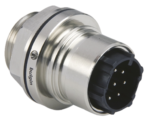 Bulgin Circular Connector, 8 Contacts, Front, Plug, Male, IP66, IP69K, IP68, Buccaneer 6000 Series
