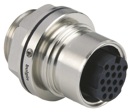 Bulgin Circular Connector, 16 Contacts, Front, Socket, Female, IP68, IP66, IP69K, Buccaneer 6000 Series