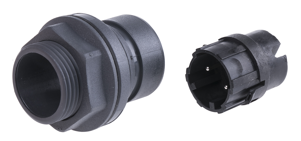 Bulgin Circular Connector, 2 Contacts, Front, Standard Connector, Plug, Male, IP66, IP68, IP69K, Buccaneer 6000 Series