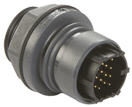 Bulgin Circular Connector, 16 Contacts, Front, Standard Connector, Plug, Male, IP66, IP69K, IP68, Buccaneer 6000 Series
