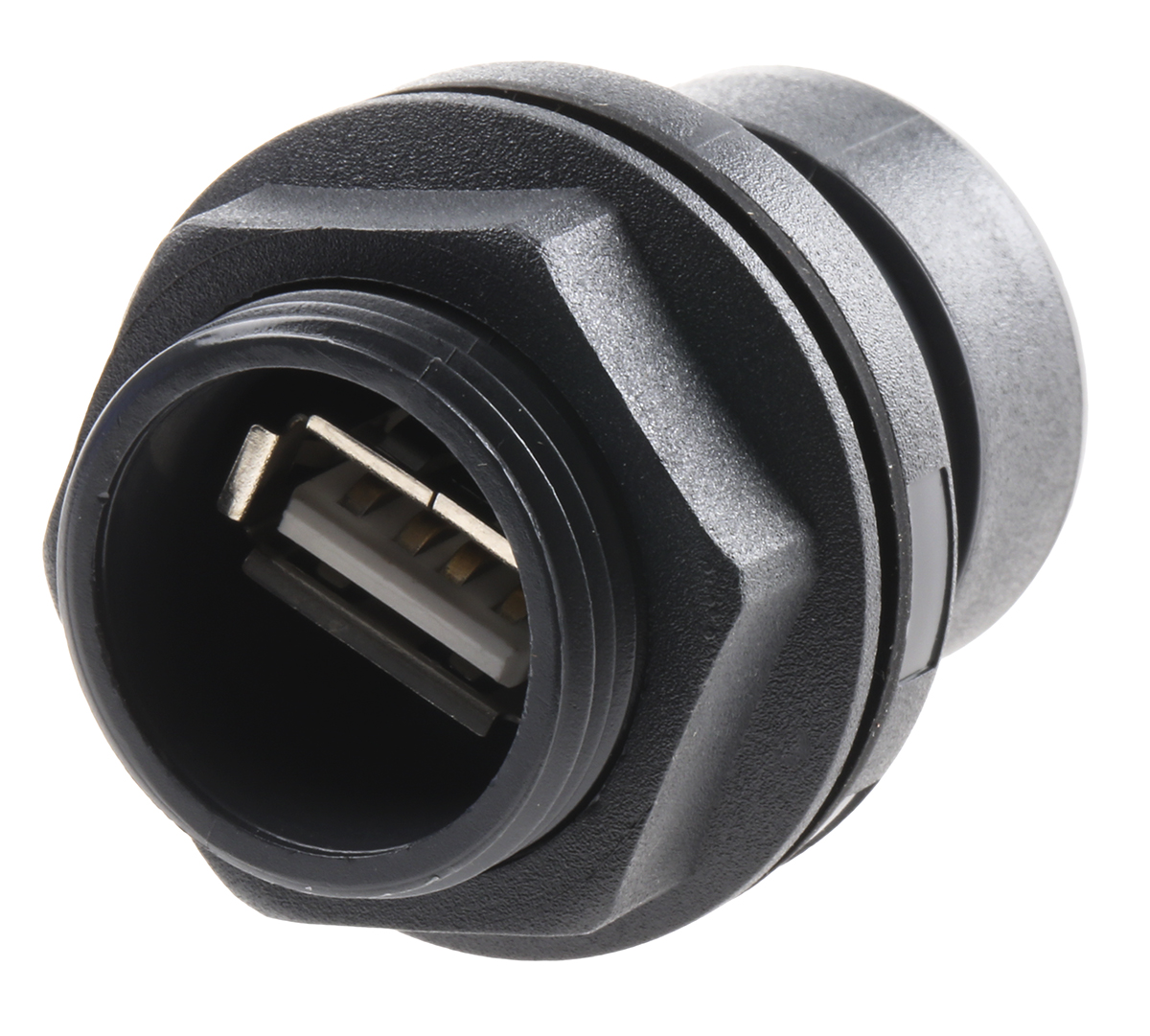 Bulgin 30°, Panel Female- 4 Port Type USB Type B to A IP66, IP68 USB Connector USB 2.0