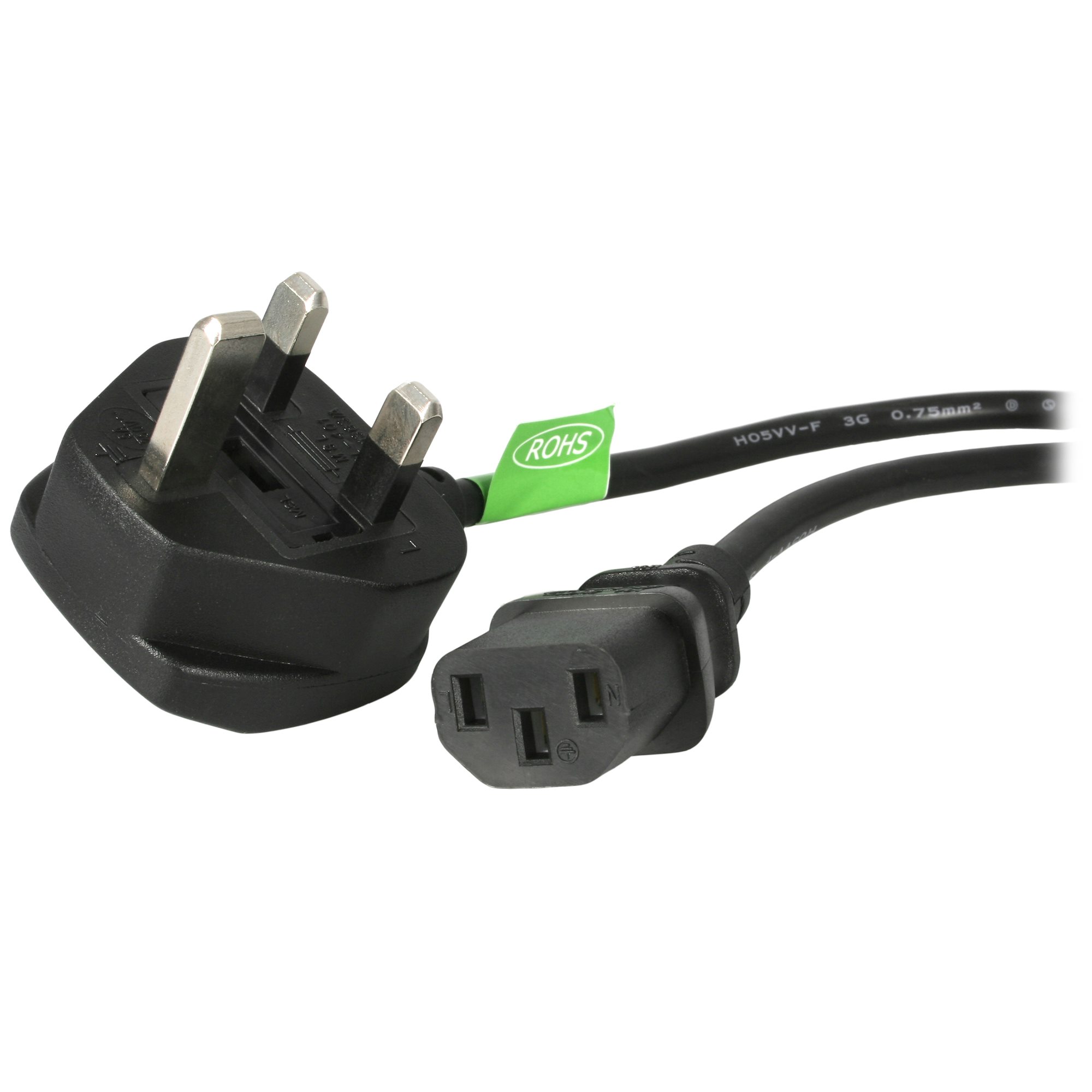 StarTech.com Power Cable, 3 m Black Polyvinyl Chloride