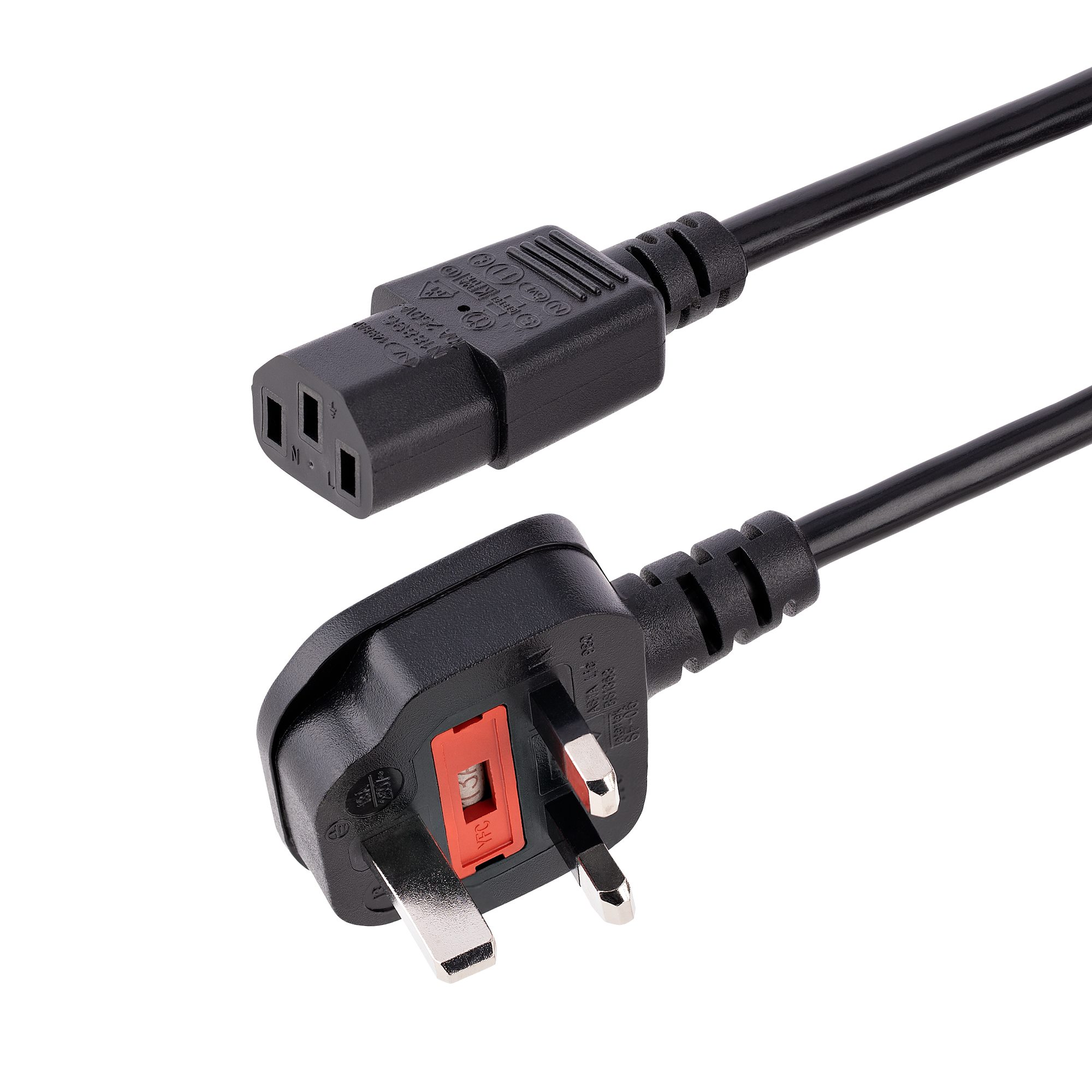 pxt101uk3m StarTech.com Power Cable, 3 m Black Polyvinyl Chloride
