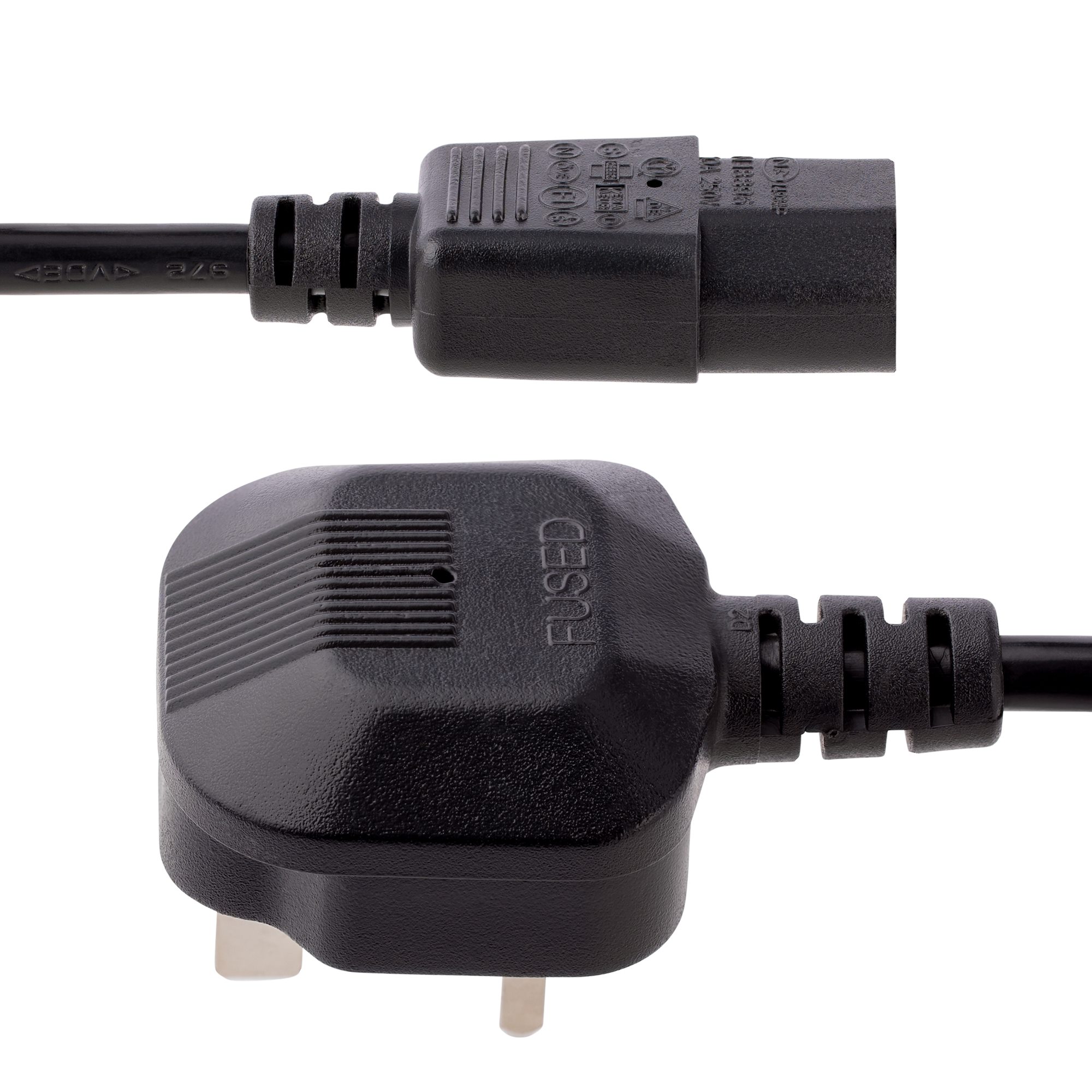 pxt101uk3m StarTech.com Power Cable, 3 m Black Polyvinyl Chloride