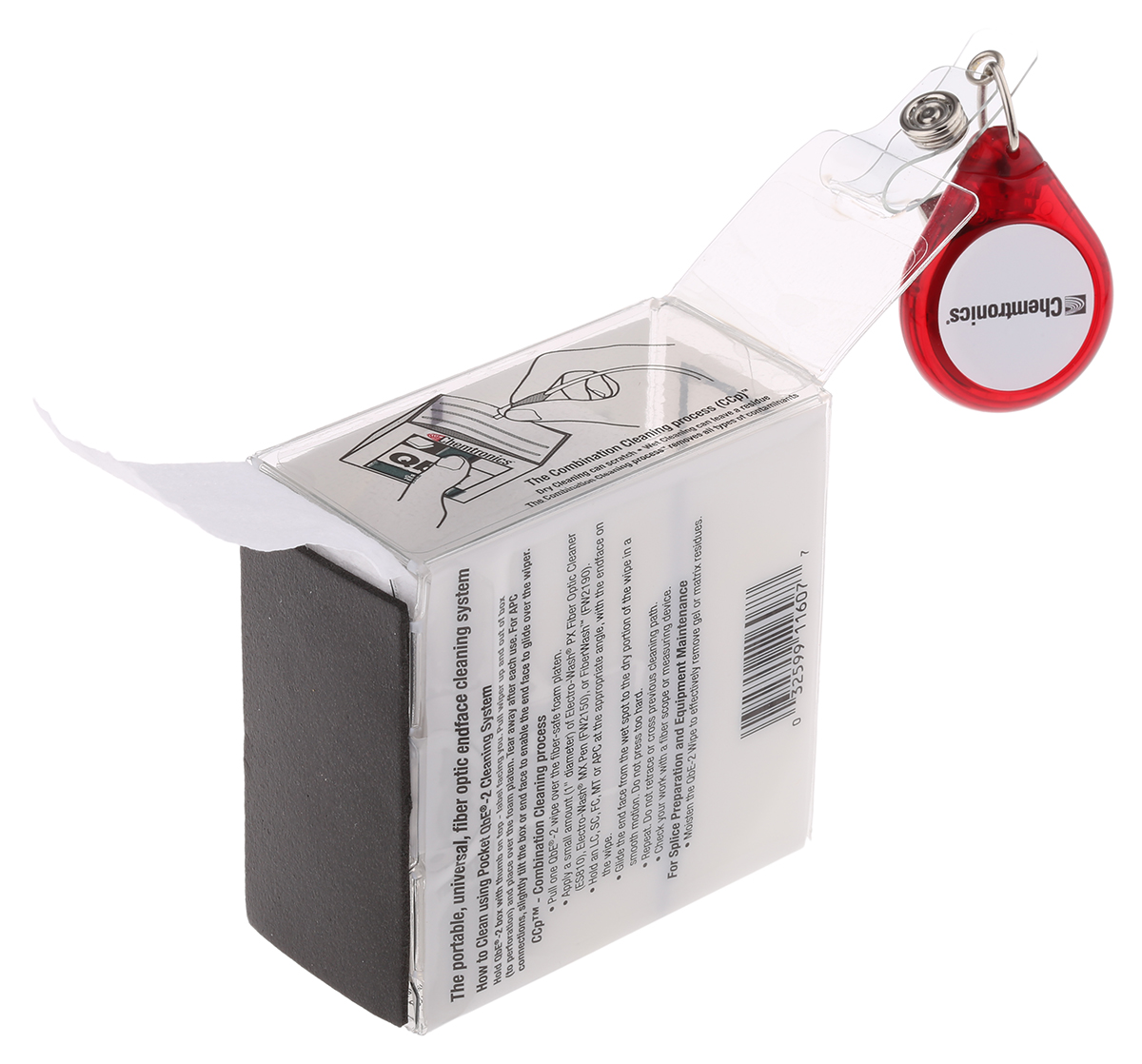 qbe2 Chemtronics Fibre Optic Cleaning Wipe for End-Face Connector Cleaning, Splice Preparation, Buffer, 200