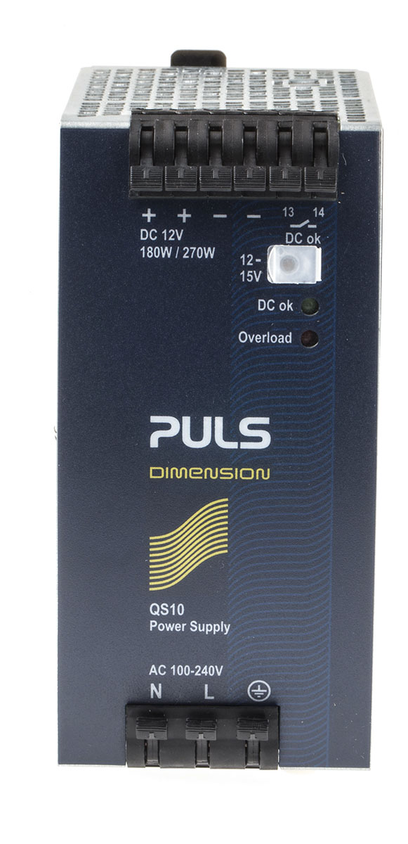PULS DIMENSION Switched Mode DIN Rail Power Supply 240V ac AC Input 15V dc, 15 A Output DC 180 W