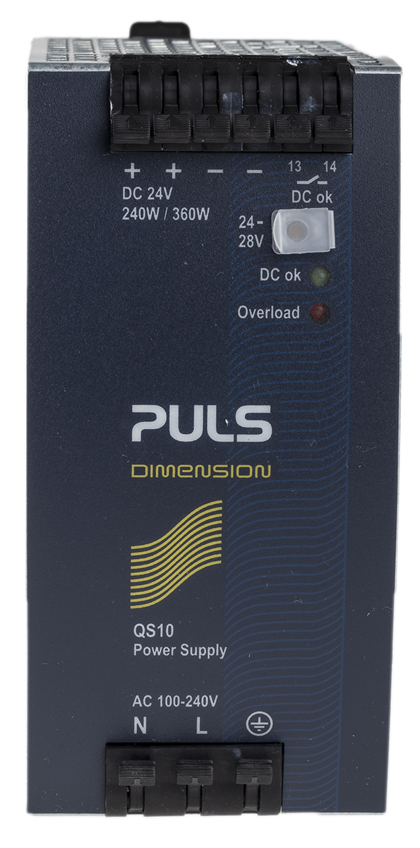 PULS Q DIN Rail Power Supply 240V ac AC Input 24V dc, 10 A Output DC 240 W