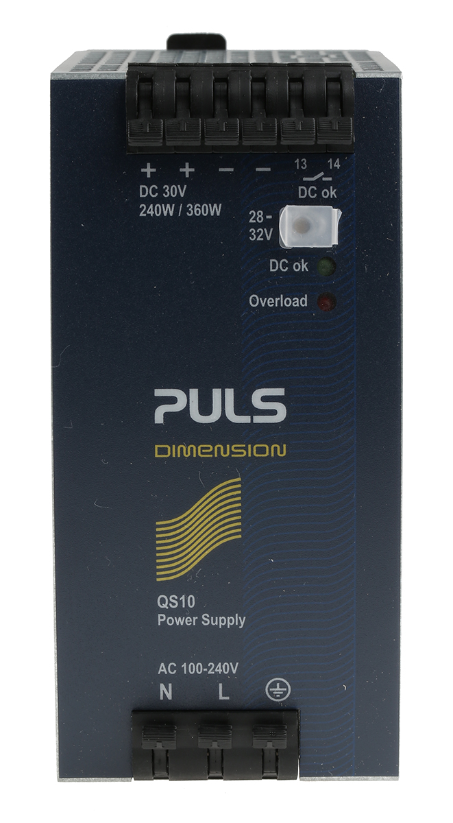 PULS DIMENSION Switched Mode DIN Rail Power Supply 240V ac AC Input 32V dc, 8 A Output DC 240 W