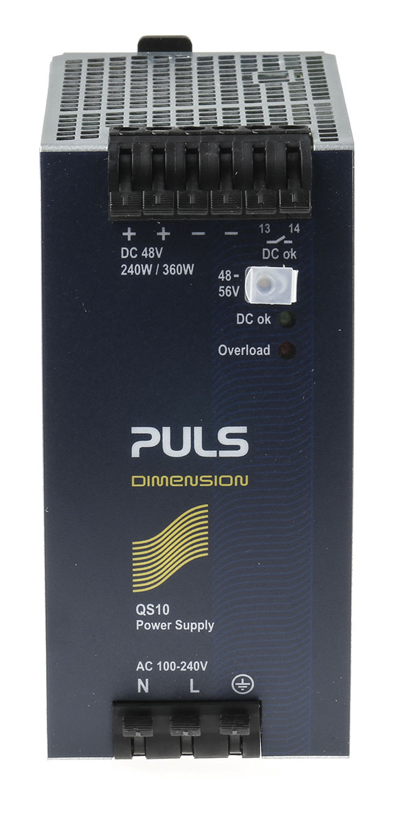 PULS DIMENSION Switched Mode DIN Rail Power Supply 240V ac AC Input 56V dc, 5 A Output DC 240 W