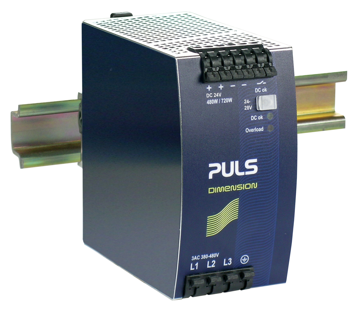 PULS QT20 DIN Rail DIN Rail Power Supply 480V ac AC Input 24V, 20 A Output DC 480 W