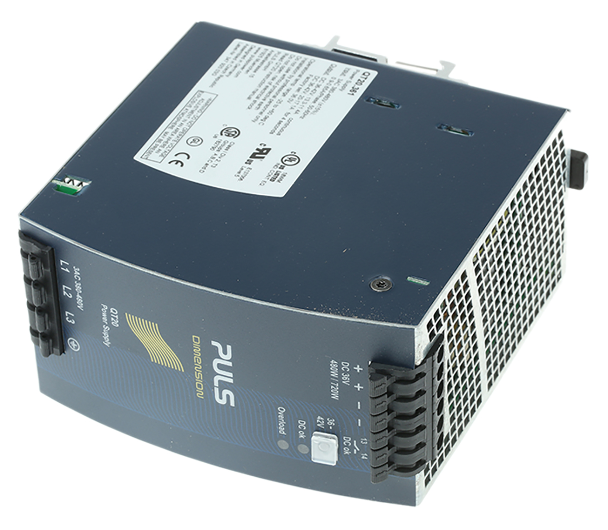 PULS DIMENSION Switched Mode DIN Rail Power Supply 480V ac AC Input 42V dc, 13.3 A Output DC 480 W