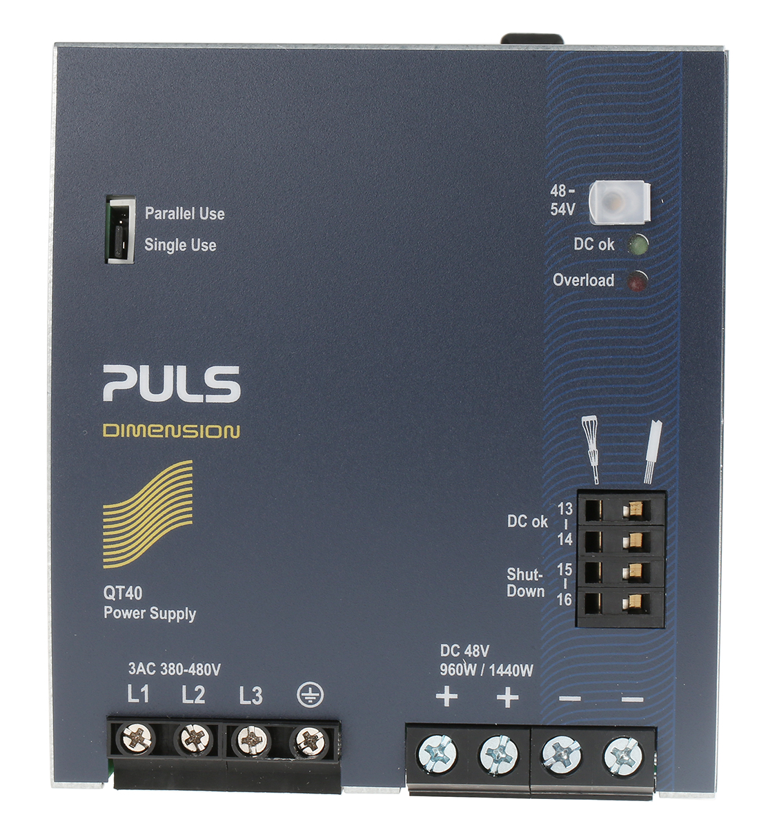 PULS DIMENSION Q Switched Mode DIN Rail Power Supply 480V ac AC Input 54V dc, 20 A Output DC 960 W