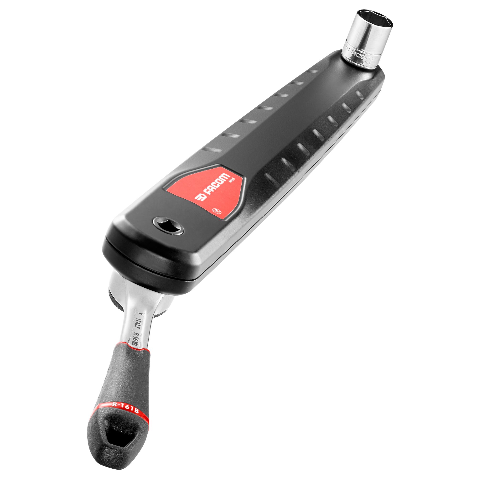 r161b Facom R.161B 1/4 in Ratchet with Bi-Material Elastomer Handle, 121.2mm Overall