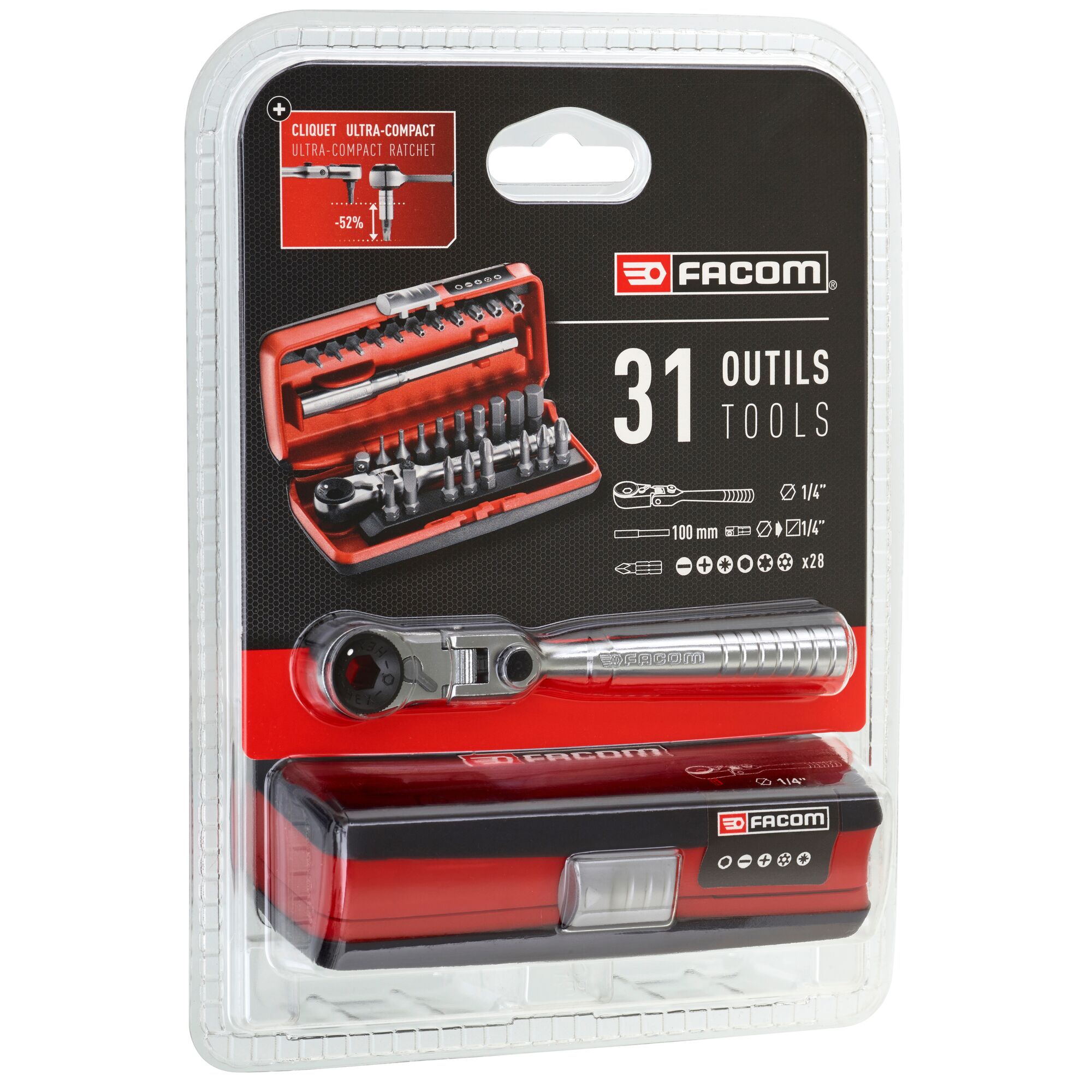 Facom, Hex, Phillips, Pozidriv, Slotted, Torx Driver Bit 31 Pieces