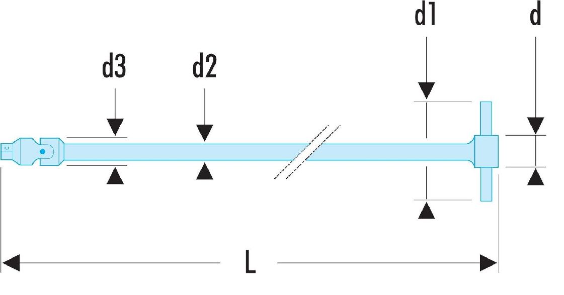 r228 Facom R.228 1/4 in Square Extension Bar, 470mm Overall