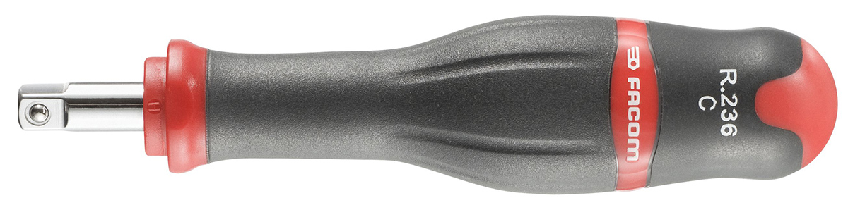 Facom Square Nut Driver, 1/4 in Tip, 125 mm Blade, 130 mm Overall