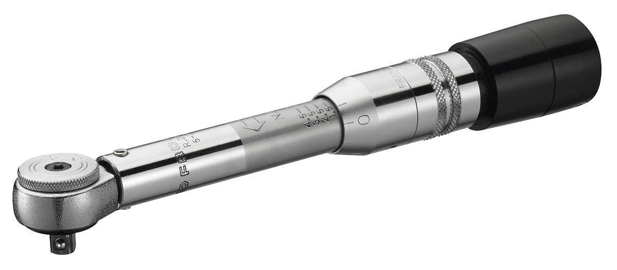 Facom Click Torque Wrench, 1 To 5 Nm, 1/4 in Drive, Square Drive, 197mm Overall