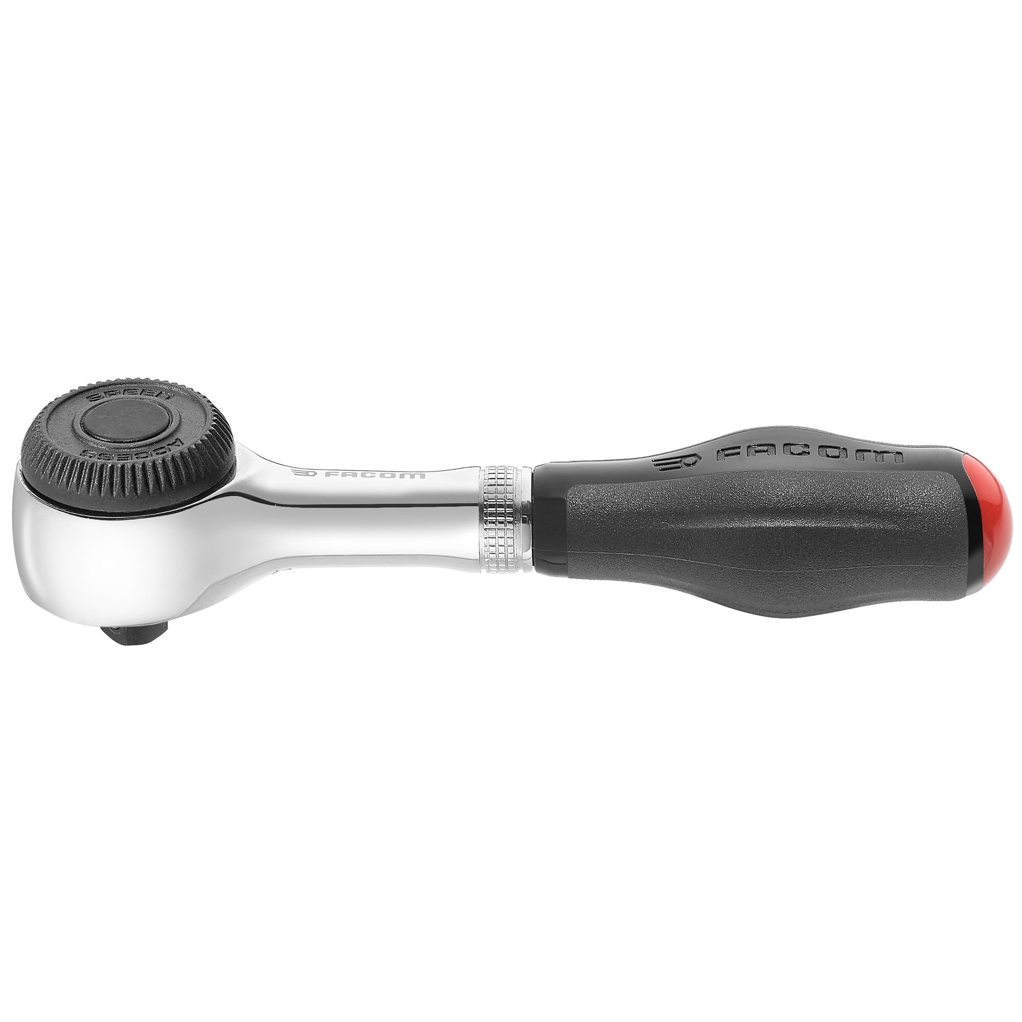 Facom R.360 1/4 in Ratchet with Bi-Material Elastomer Handle, 106mm Overall