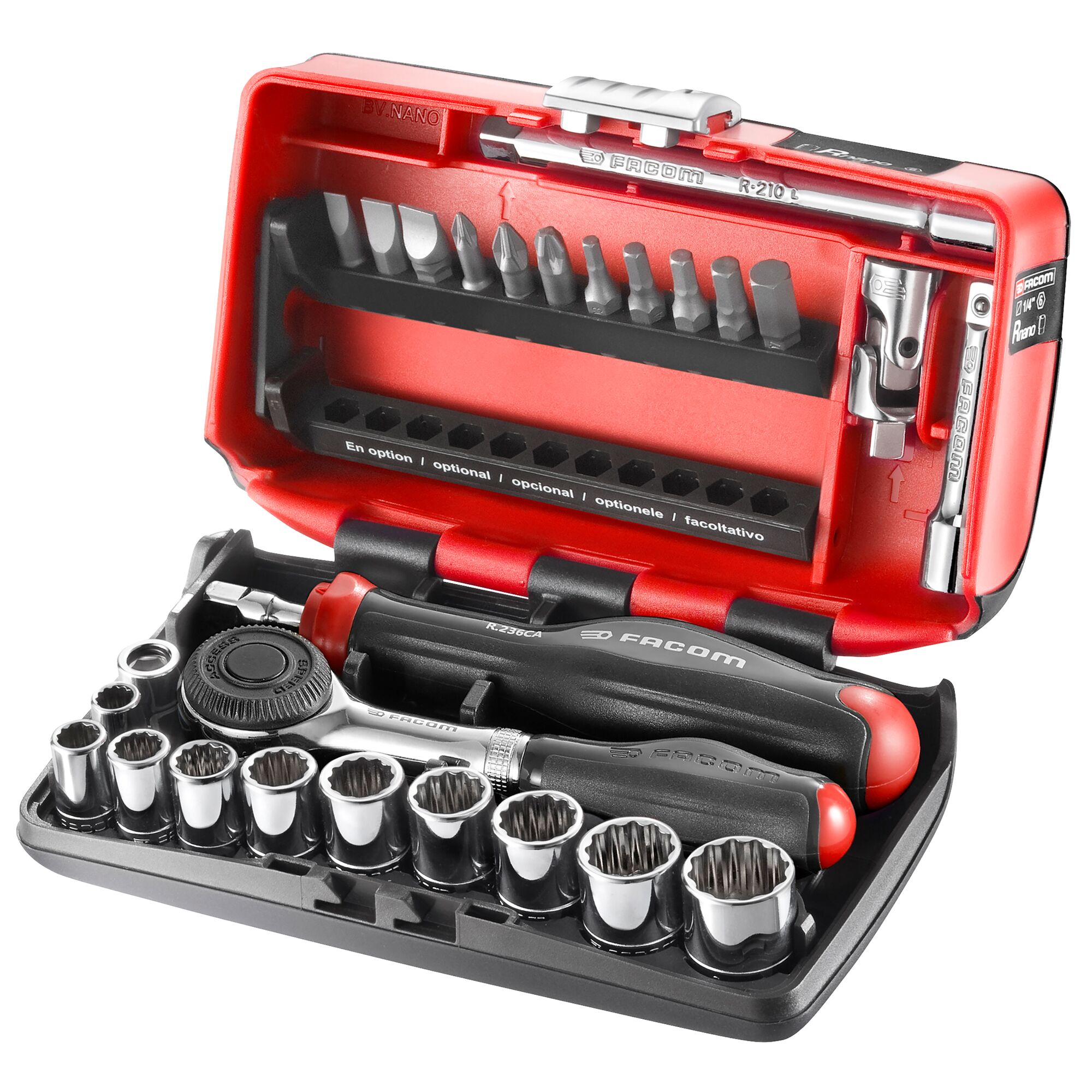 r360nano-u112 Facom 27-Piece 1/4 in 6 Point Socket Set