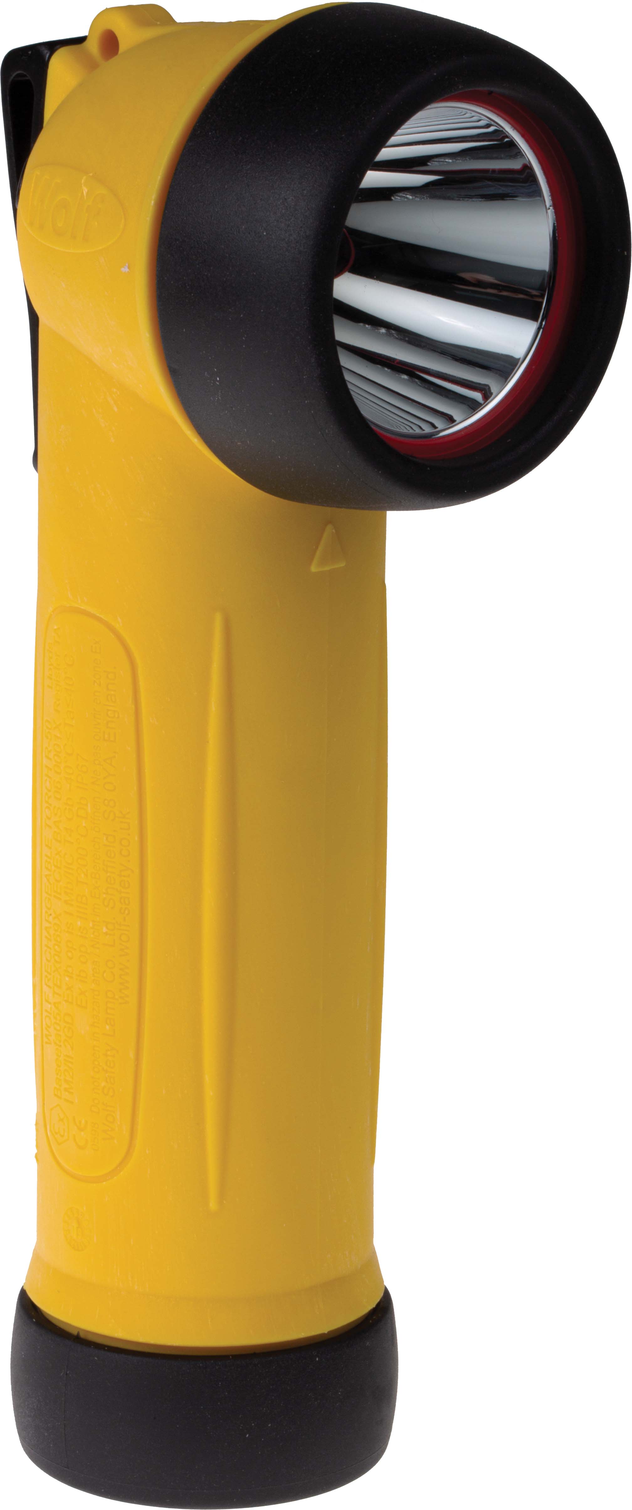 Wolf Safety IECEx/ATEX LED Torch Yellow Rechargeable 300 lm, 195 mm