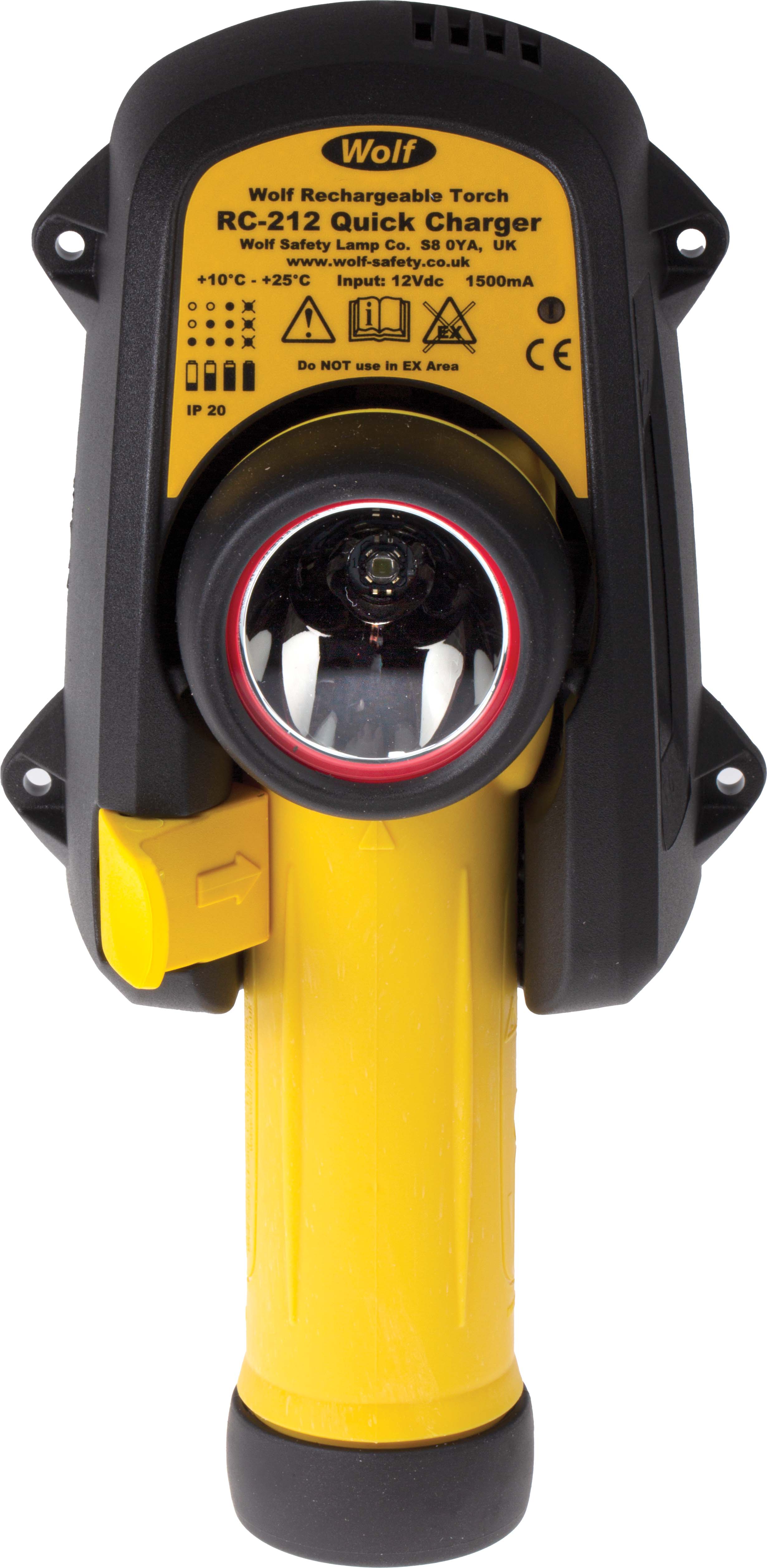 r-50h Wolf Safety IECEx/ATEX LED Torch Yellow Rechargeable 300 lm, 195 mm