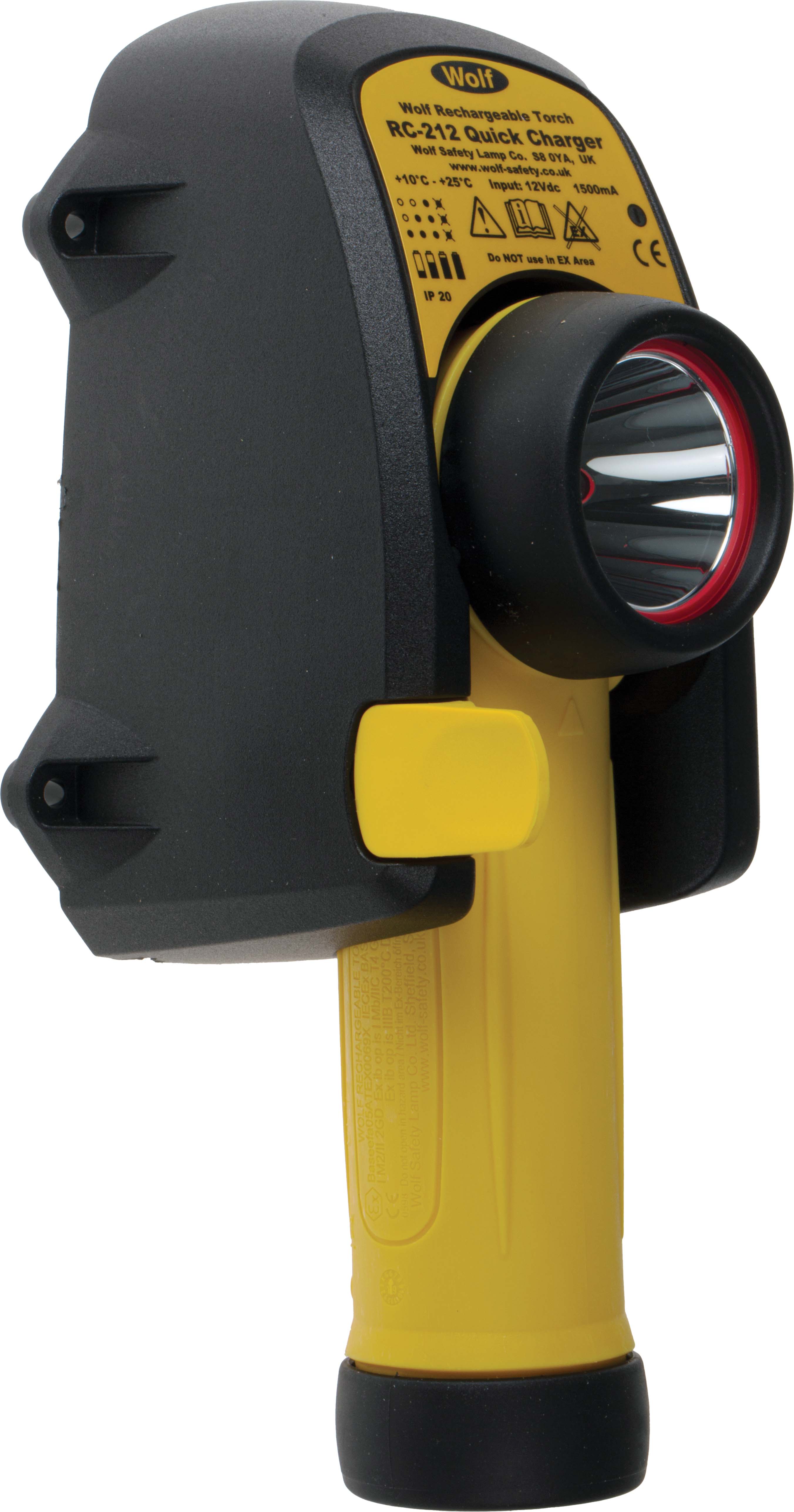 r-50h Wolf Safety IECEx/ATEX LED Torch Yellow Rechargeable 300 lm, 195 mm
