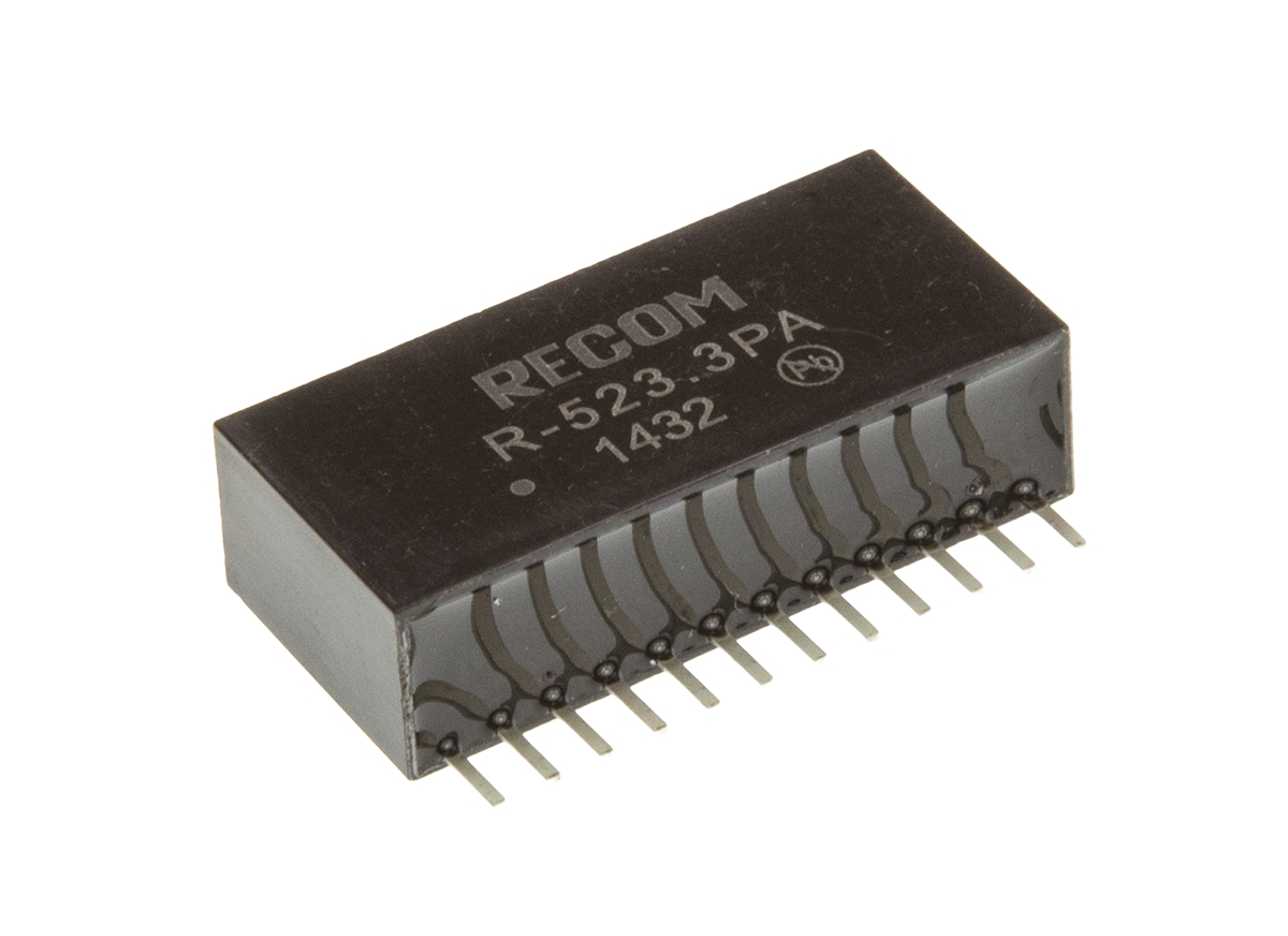 Recom R-5 DC/DC Converter, 3.3V dc/ 2 A, 12V dc Input, 4.5V, Through Hole, 85 °C Max Temp -40 °C Min Temp, SIP