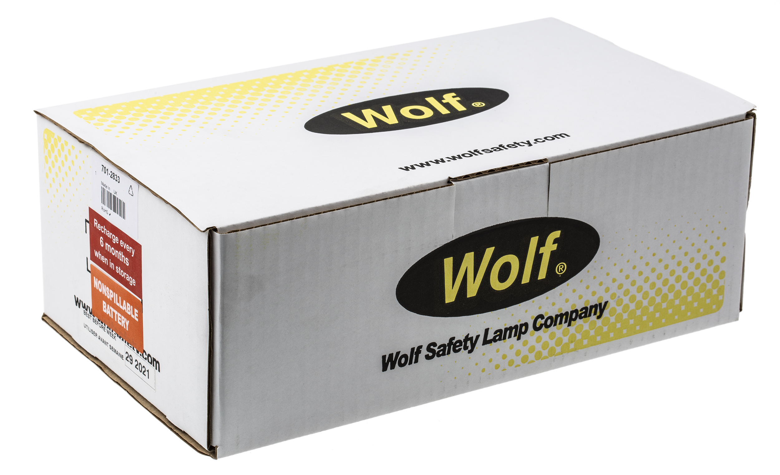 r-55h Wolf Safety IECEx, ATEX LED Torch Yellow Rechargeable 80 lm, 195 mm