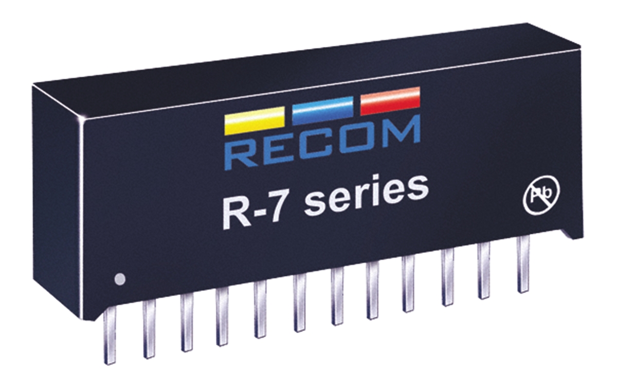 Recom Switching Regulator, Through Hole, 3V dc, 5.5 V dc Output Voltage, 4 A Output Current, 1 Outputs