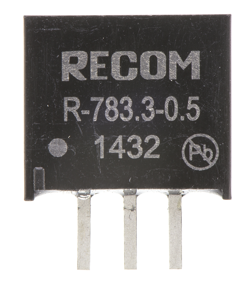 r-7833-05 Recom Switching Regulator, Through Hole, 3.3V dc Output Voltage, 500 mA Output Current, 1 Outputs