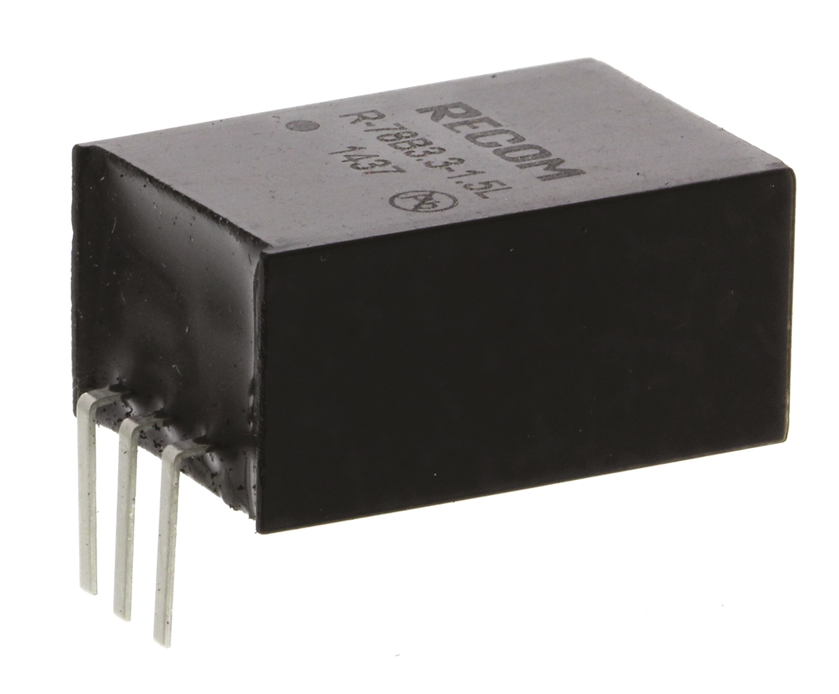 Recom Switching Regulator, Through Hole, 3.3V dc Output Voltage, 1.5 A Output Current, 1 Outputs
