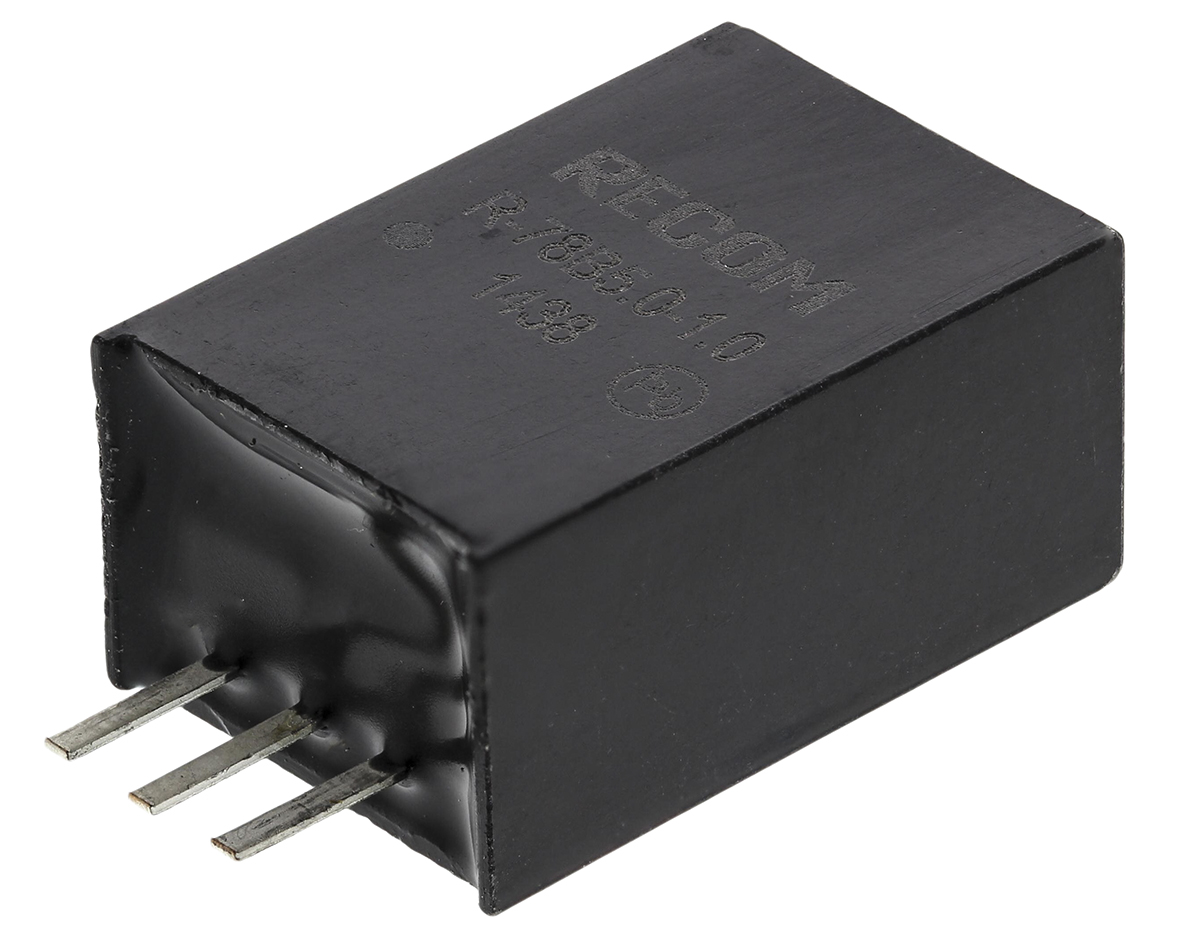 Recom Switching Regulator, Through Hole, 5V dc Output Voltage 28V dc, 1 A Output Current, 1 Outputs