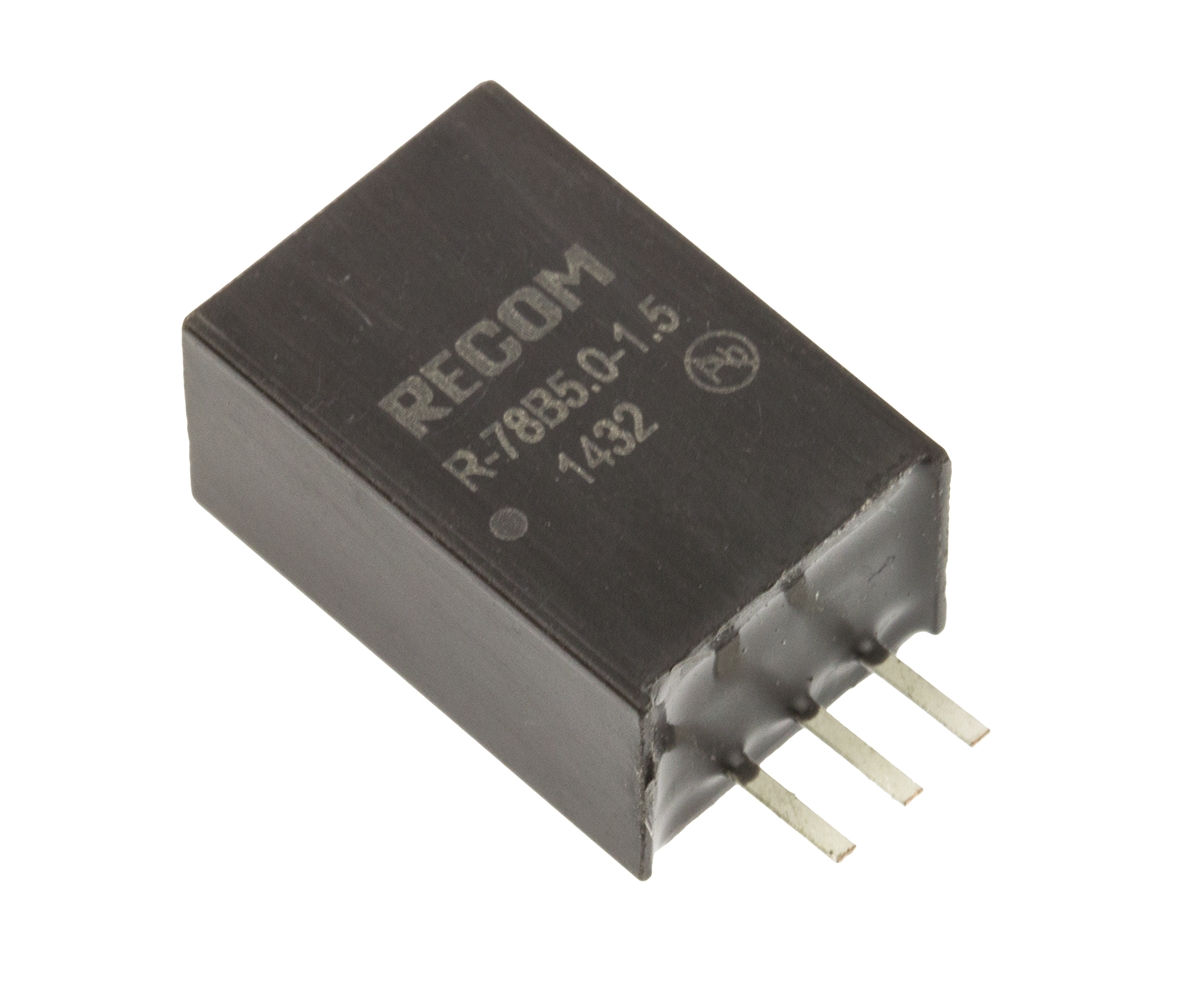 Recom Switching Regulator, Through Hole, 5V dc Output Voltage, 1.5 A Output Current, 1 Outputs