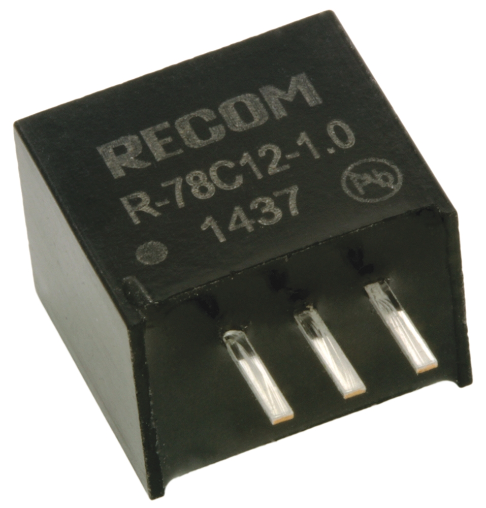 Recom Switching Regulator, Through Hole, 12V dc Output Voltage, 1 A Output Current, 1 Outputs
